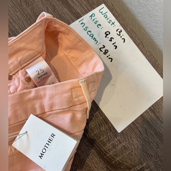 Mother Women’s Pink Lemonade The Looker Ankle Step Frey Pant - 25 - Picture 9 of 9